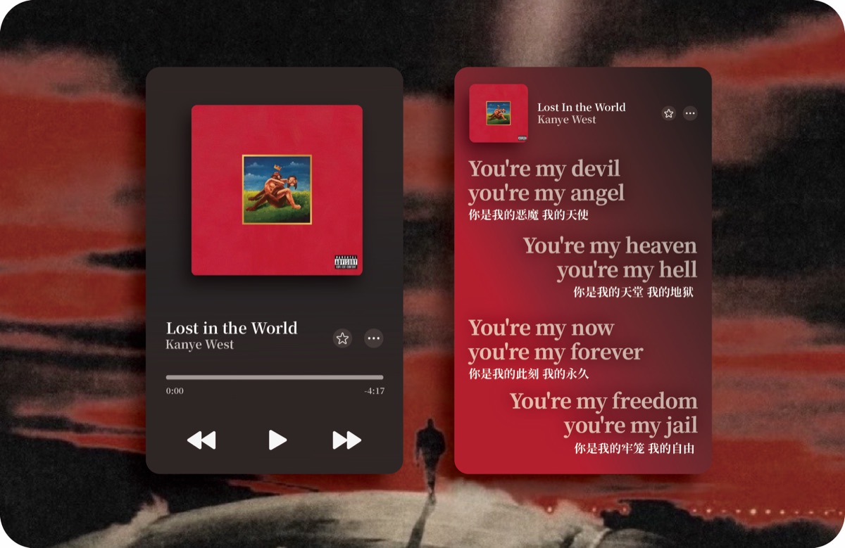 设计方向方案 B，Lost in the World 双面音乐卡设计